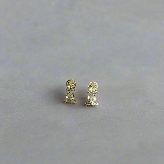 10K Gold Tweety Bird Earrings