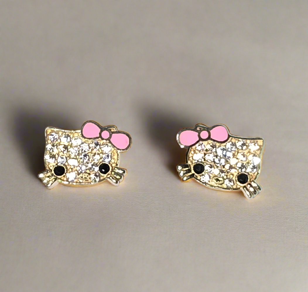 10k Gold Hello Kitty Studs