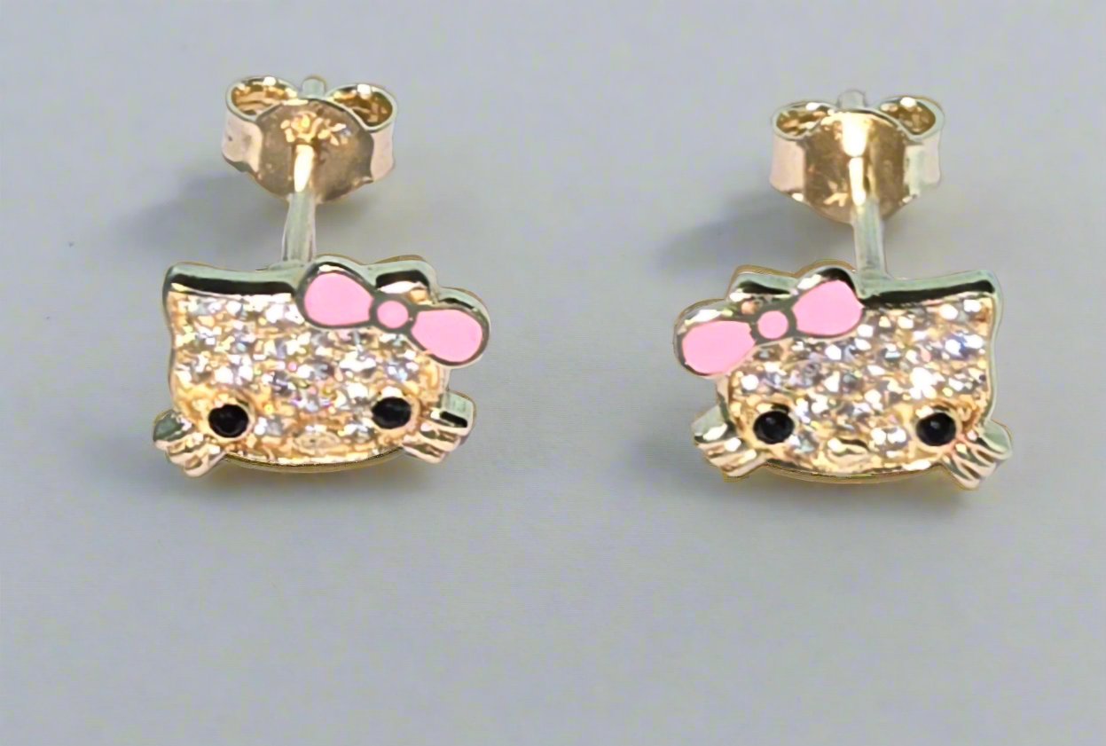 10k Gold Hello Kitty Studs