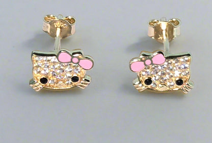 10k Gold Hello Kitty Studs