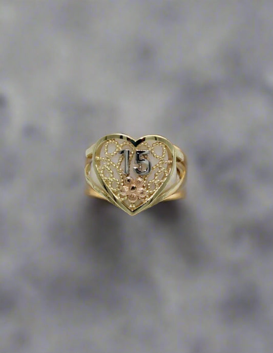 10K Gold Quinceañera Ring